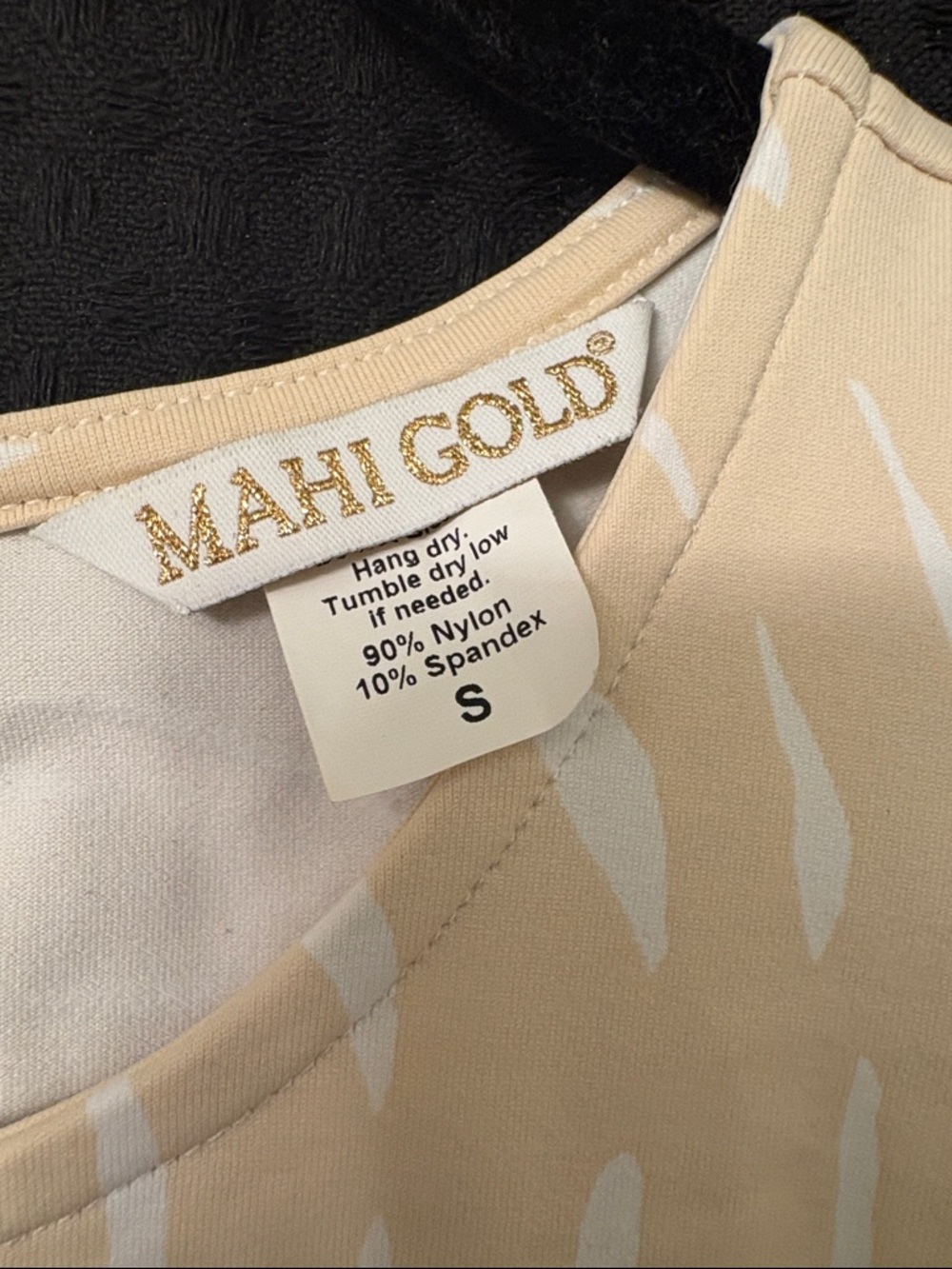 MAHI GOLD Charlotte Cream and White Palm print Sleeveless A-Line Dress - Picture 2 of 5